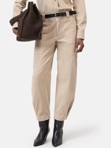 CLOSED-Pantaloni a Palloncino in Twill di Cotone Beige Argilla-TRYME Shop