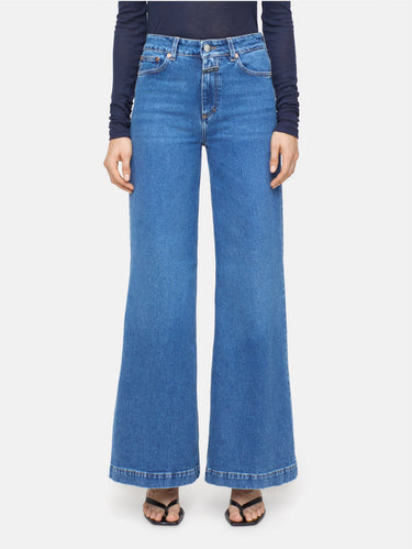 CLOSED-Jeans Gamba Ampia con Vita Alta Blu-TRYME Shop