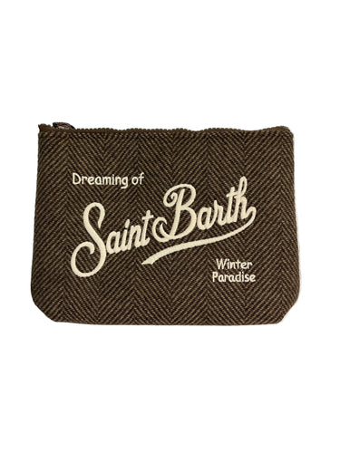 MC2 SAINT BARTH-Pochette Motivo Spigato Marrone-TRYME Shop