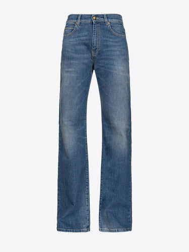 PINKO-Jeans Wide Leg Cinque Tasche Blu-TRYME Shop