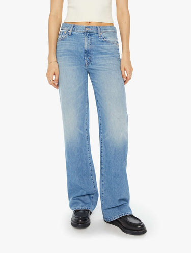 MOTHER-Jeans Vita Alta e Gamba Larga Blu-TRYME Shop