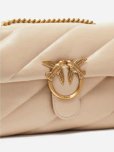 Borsa a Tracolla Love Bag Puff in Nappa Trapuntata Beige