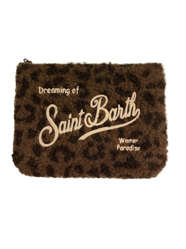 MC2 SAINT BARTH-Pochette Aline Teddy Leopardata Marrone-TRYME Shop