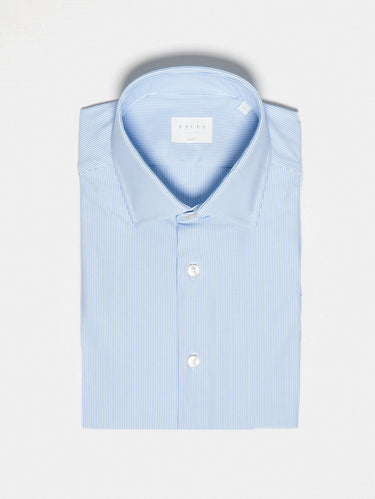 XACUS-Camicia Active a Righe Bianco/Celeste-TRYME Shop