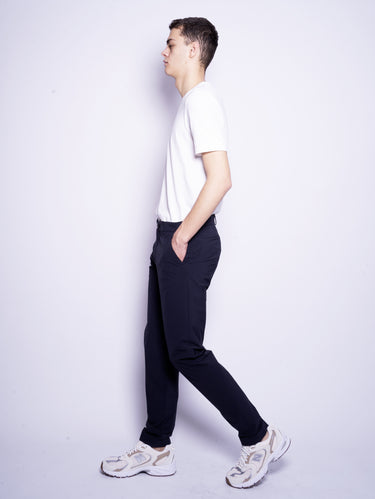 Pantaloni Chino Slim Fit in Tessuto Surflex Blu