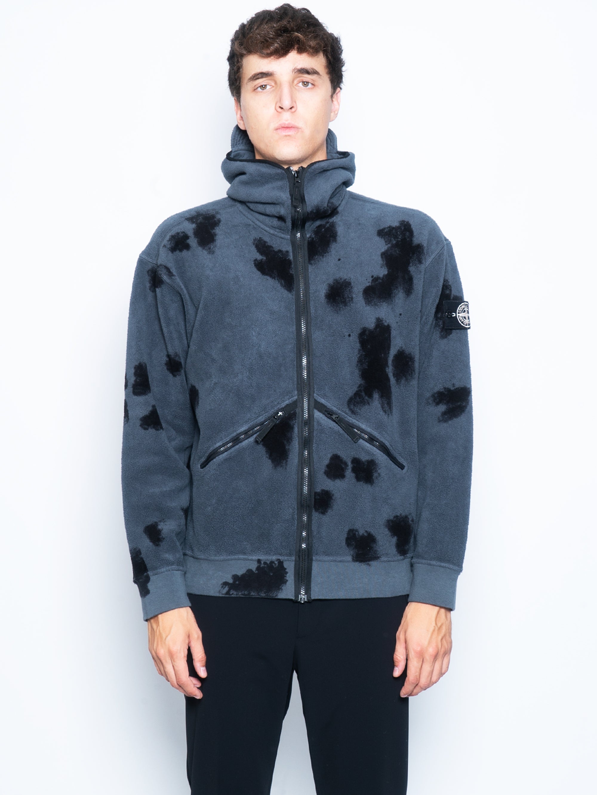 STONE ISLAND Felpa in Pile Colorato a Mano Grigio – TRYME Shop