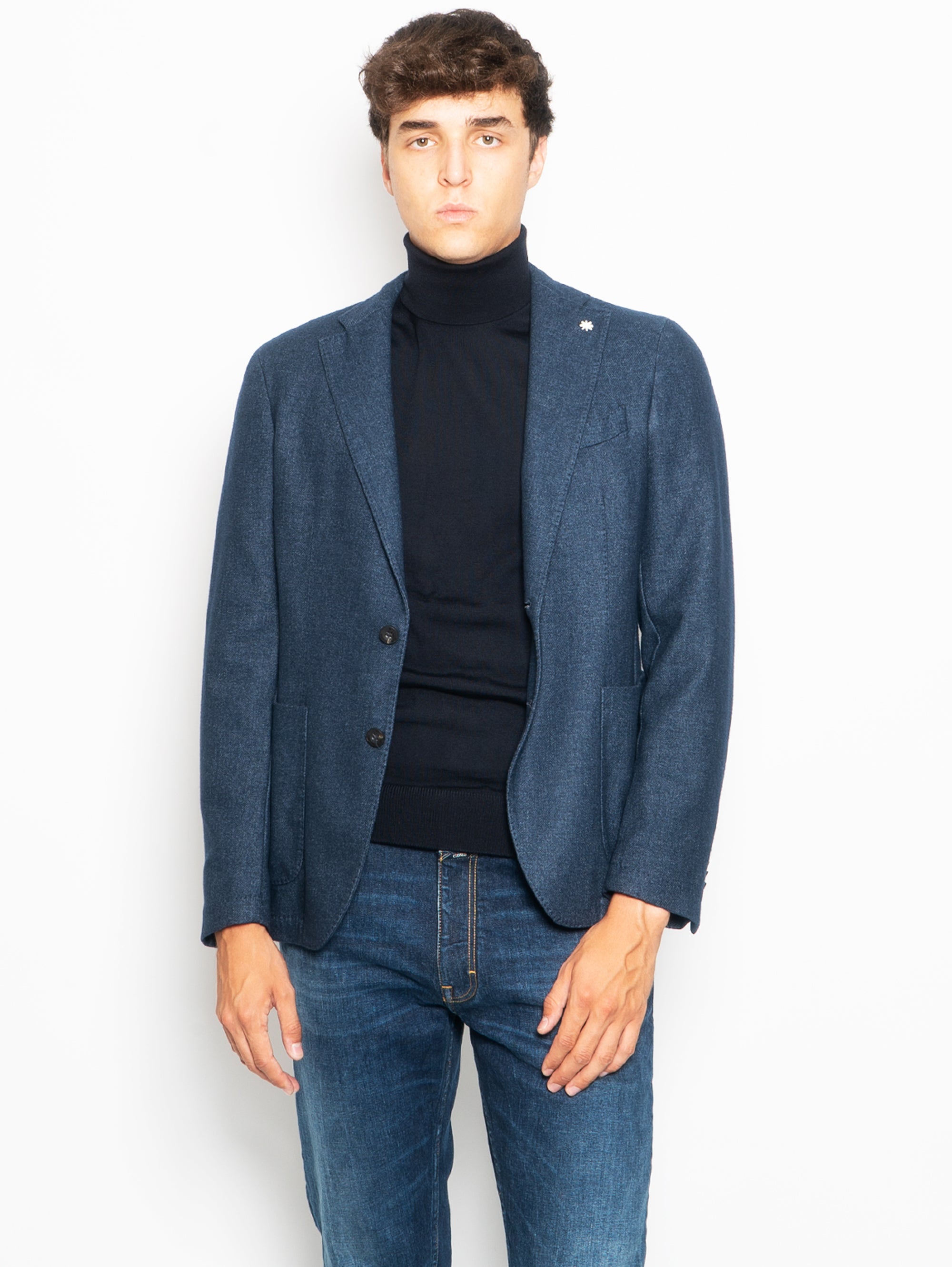MANUEL RITZ Cloud Jacket in Blue Melange Wool – TRYME Shop
