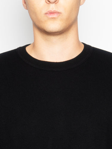 Maglia Girocollo a Coste Blu Navy