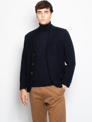 BARENA VENEZIA-Giacca Slanegà in Panno di Lana Blu-TRYME Shop