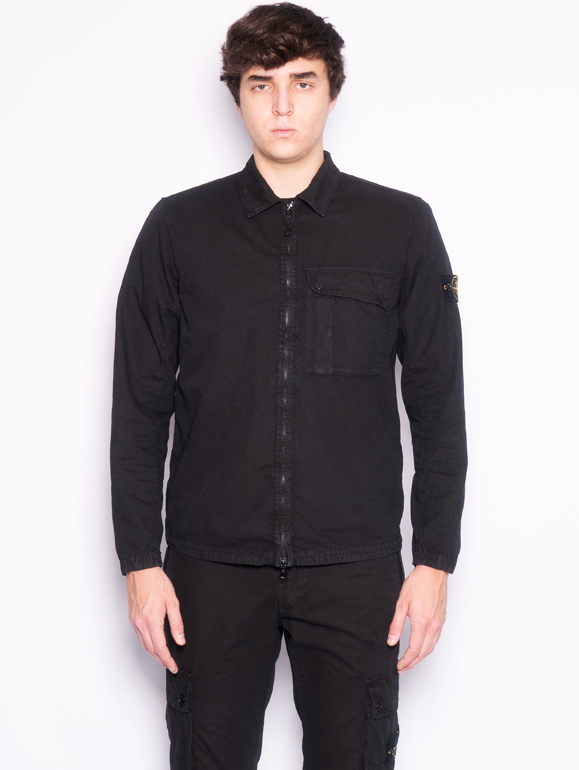 STONE ISLAND Old Black Effect Garment Dyed Overshirt – TRYME Shop