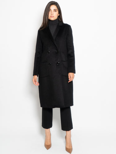 BRERAS MILANO-Cappotto Doppio Petto Nero-TRYME Shop