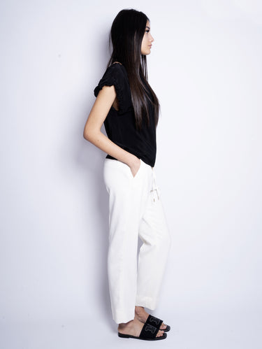 Broek met Trekkoord Crème