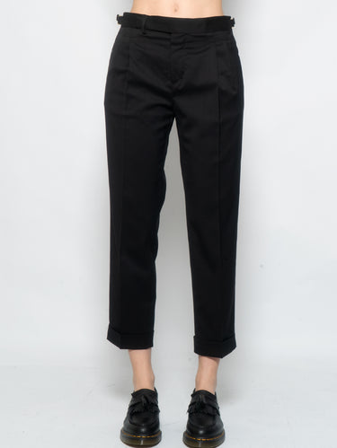 BRIGLIA 1949-Pantaloni con Doppia Pinces Nero-TRYME Shop