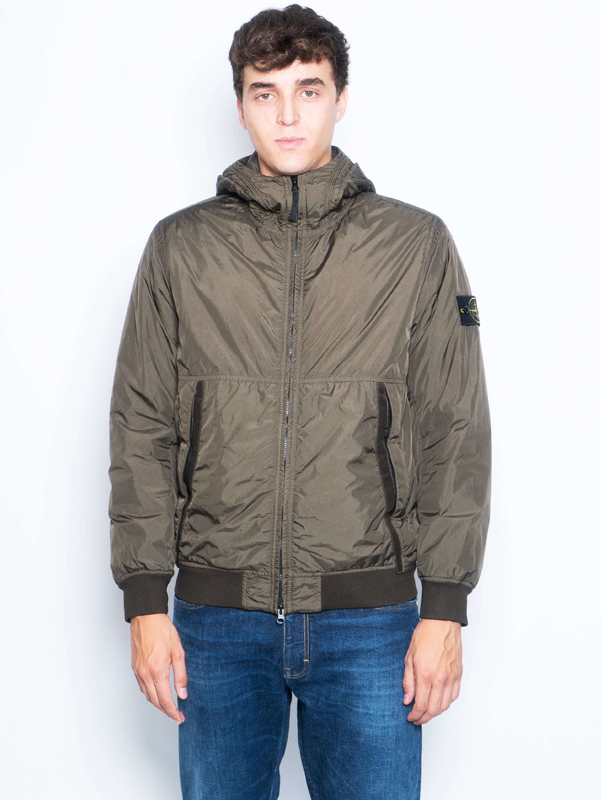 STONE ISLAND Crinkle Reps and Primaloft Nylon Hooded Jacket