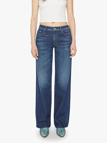 MOTHER-Jeans Vita Bassa e Gamba Larga Superior Blu Scuro-TRYME Shop