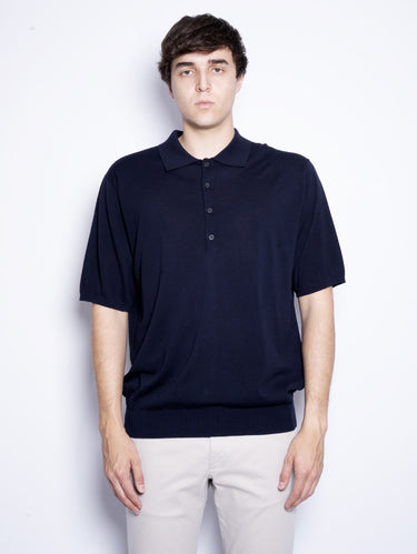 CLOSED-Polo in Cotone Extrafine Blu Notte-TRYME Shop