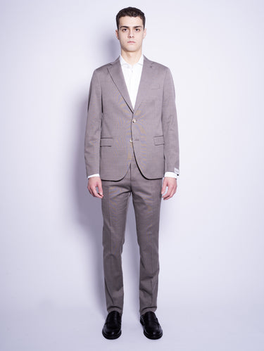 PAOLONI-Completo in Lana e Cotone Armaturato Marrone-TRYME Shop