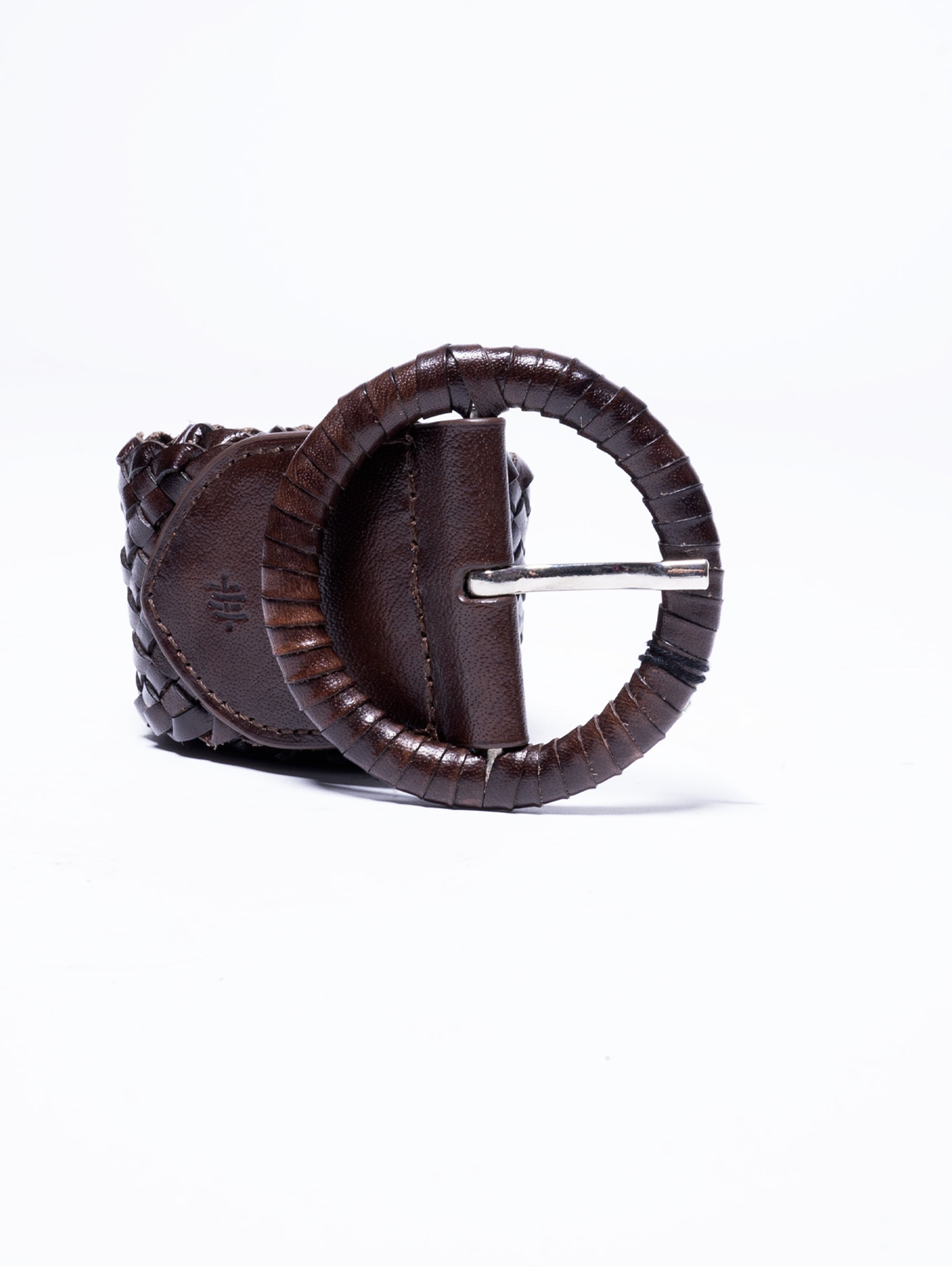 DRAGON DIFFUSION-Cintura in Pelle Intrecciata Marrone-TRYME Shop
