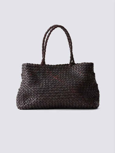 DRAGON DIFFUSION-Borsa a Spalla Vintage Mesh Tote Marrone Scuro-TRYME Shop