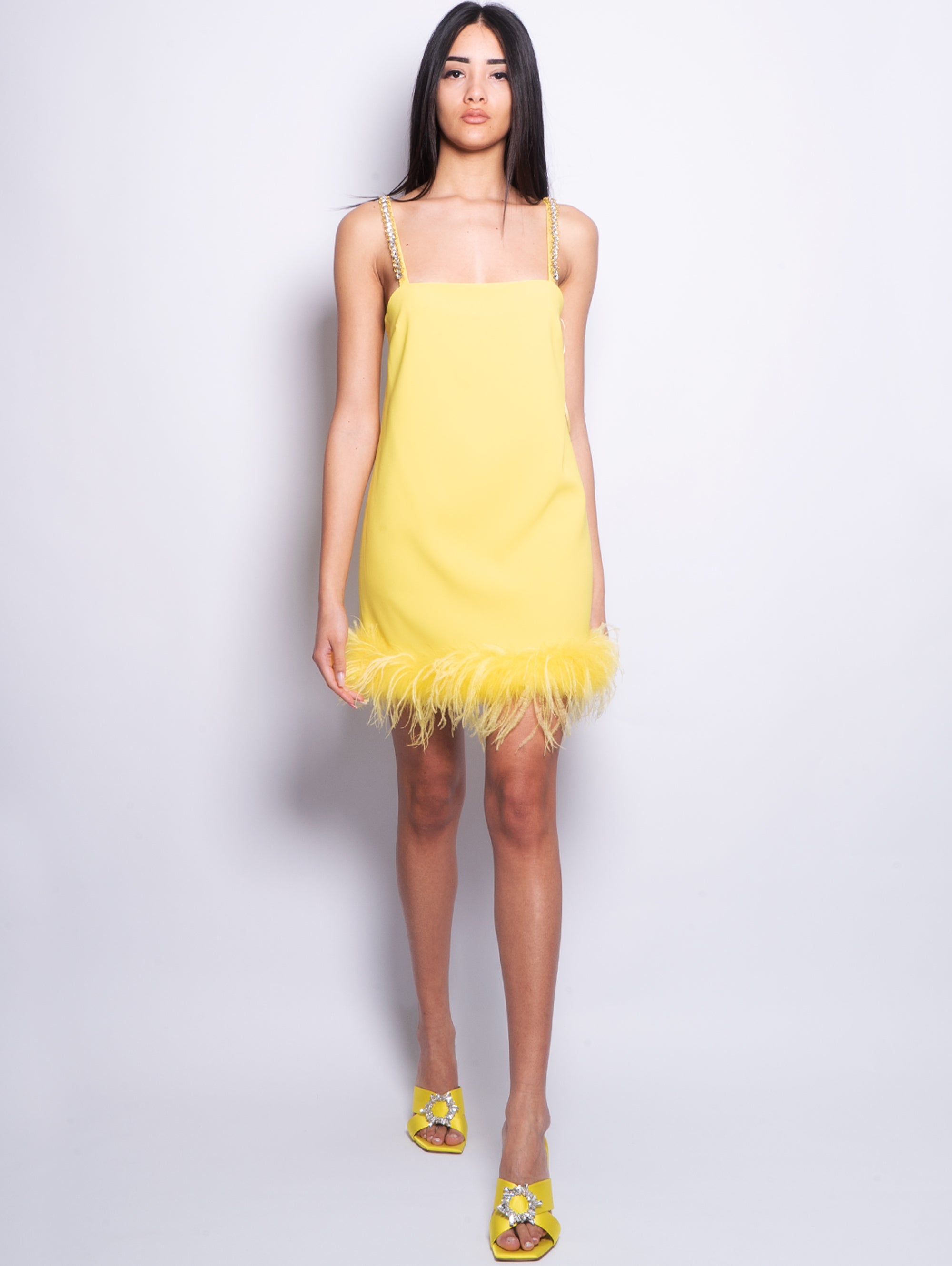 pinko yellow dress Pinko V-Neck Ruffled Gown In Yellow - 40% Off