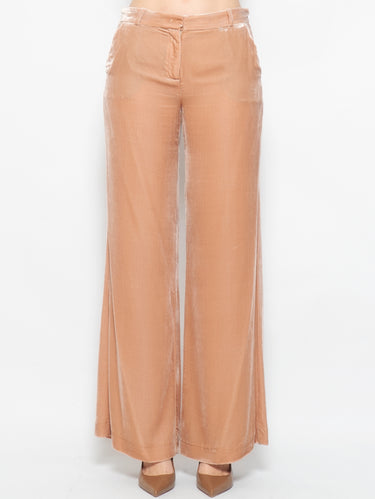 KILTIE-Pantaloni in Velluto di Seta Rosa-TRYME Shop