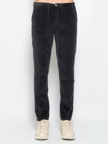 BRIGLIA 1949-Pantaloni in Velluto con Laccio Antracite-TRYME Shop