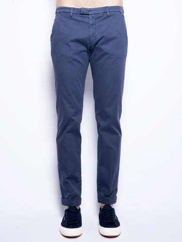 BRIGLIA 1949-Pantaloni in Cavalry di Lyocell e Cotone Blu-TRYME Shop