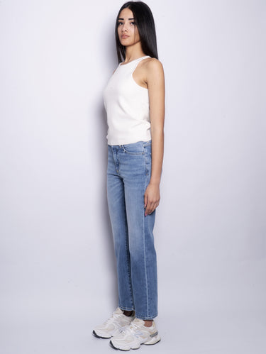 Slim Fit Jeans Pam met Trompetpijpen Blauw