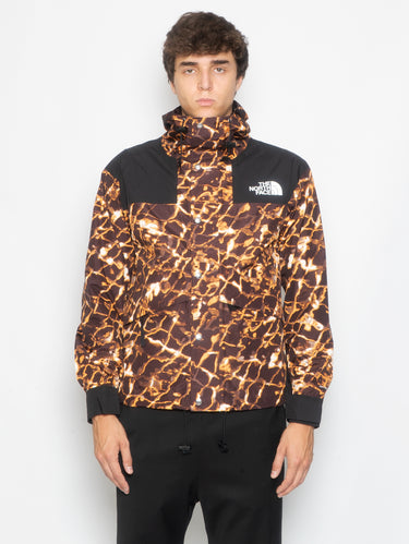 THE NORTH FACE-Giacca con Cappuccio Retro Mountain Stampa Marrone-TRYME Shop