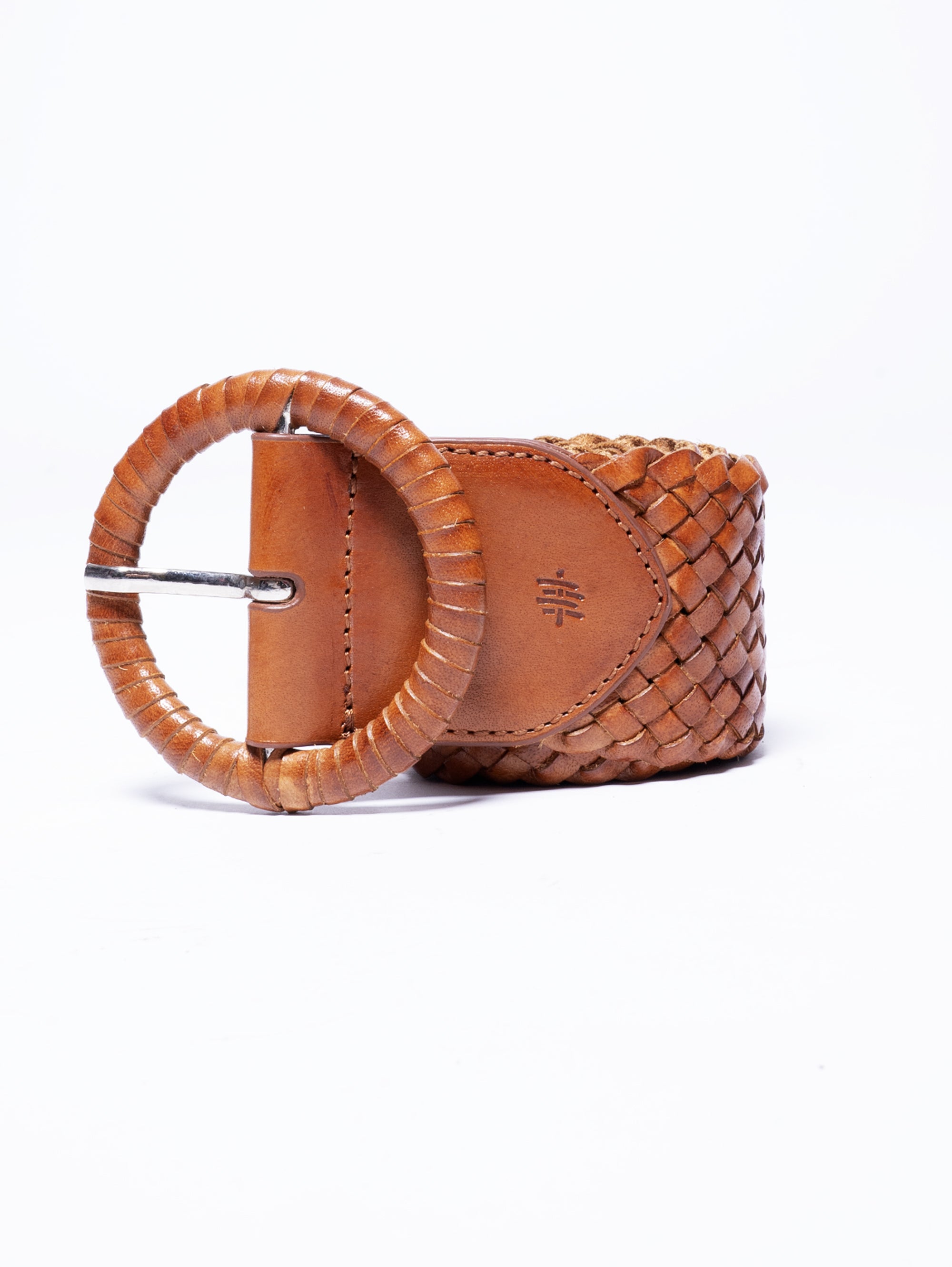 DRAGON DIFFUSION-Cintura in Pelle Intrecciata Marrone Chiaro-TRYME Shop
