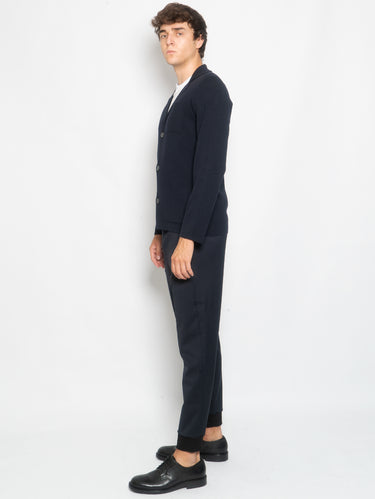 Pantaloni Jogger in Fresco Lana Stretch Blu