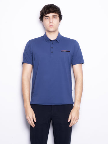 RRD-Polo in Tessuto Stretch con Taschino Blu-TRYME Shop