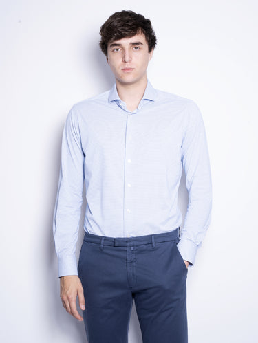 XACUS-Camicia Active Shirt Micro Fantasia Celeste-TRYME Shop
