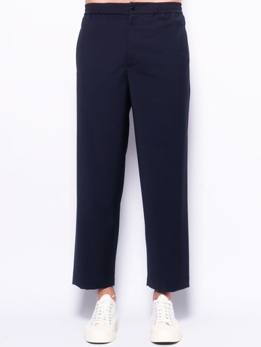 BARENA VENEZIA-Pantaloni Jogger Relaxed Lana Ameo Blu-TRYME Shop