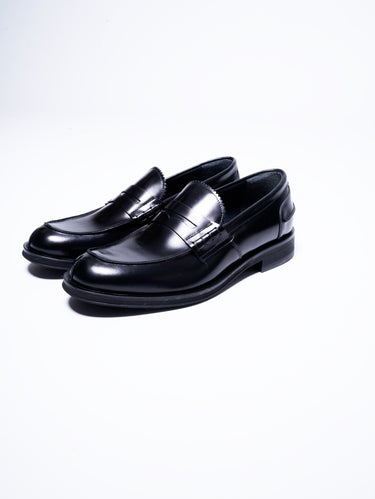 Mocassin penny loafer abrasivé noir