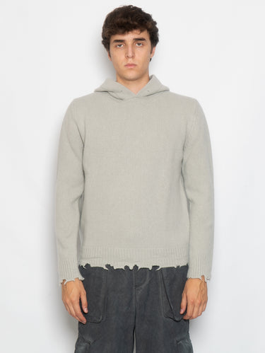 GIORGIO BRATO-Maglia in Lana con Cappuccio Vetro-TRYME Shop