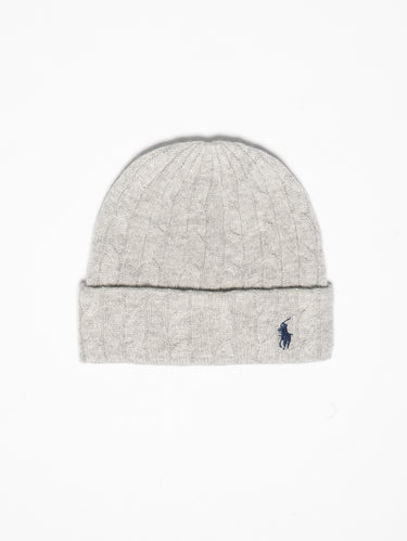 RALPH LAUREN-Cappello con Trecce Lana e Cashmere Grigio-TRYME Shop