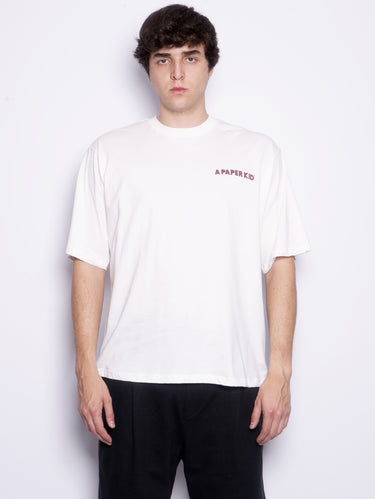 A PAPER KID-T-shirt con Micro Logo Crema-TRYME Shop