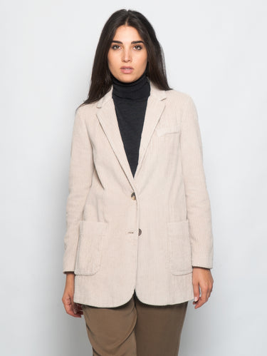 KILTIE-Giacca in Velluto Beige-TRYME Shop