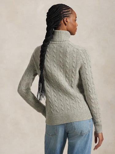 Maglia con Collo Alto a Trecce Grigio