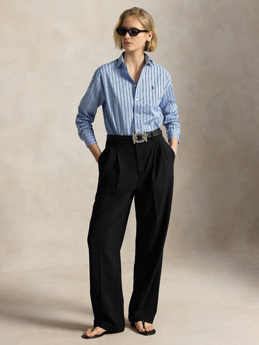 Blue/White Relaxed Fit Striped Shirt