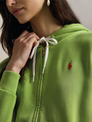 Kapuzensweatshirt mit durchgehendem Reißverschluss Grün