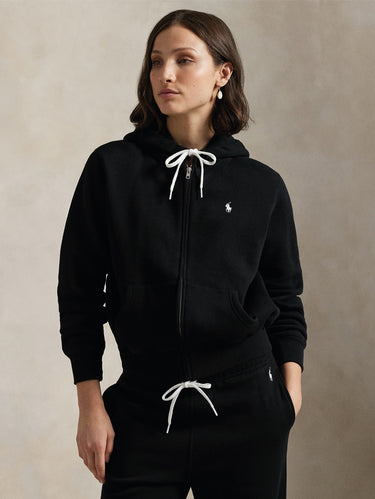 RALPH LAUREN-Felpa Full Zip con Cappuccio Nero-TRYME Shop