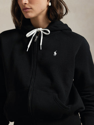 Black Full-Zip Hooded Sweatshirt