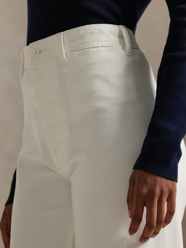 Beaton-Hose aus weißem Twill-Spigato