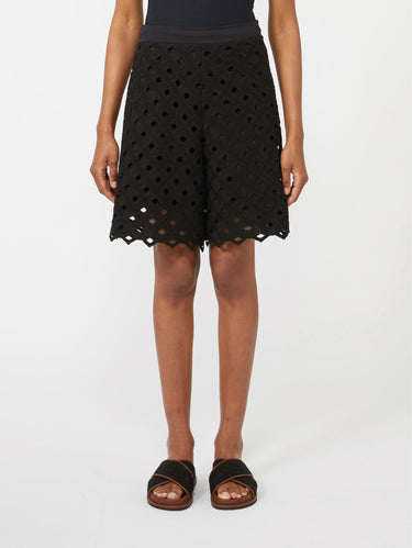 MAX MARA MM-Bermuda in Macramè con Effetto See-Through Nero-TRYME Shop