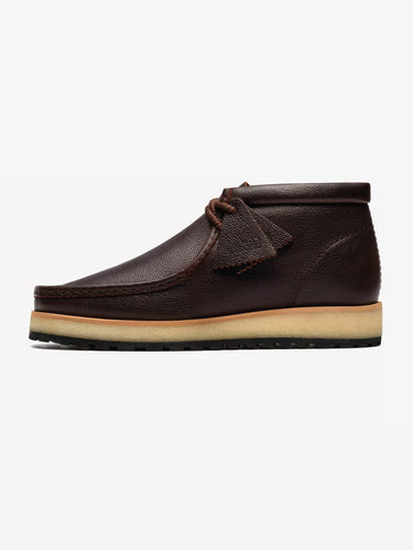 CLARKS-Stivali Wallabee in Pelle Premium Marrone-TRYME Shop