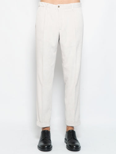 BRIGLIA 1949-Chino con Coulisse in Velluto Isolas Beige-TRYME Shop