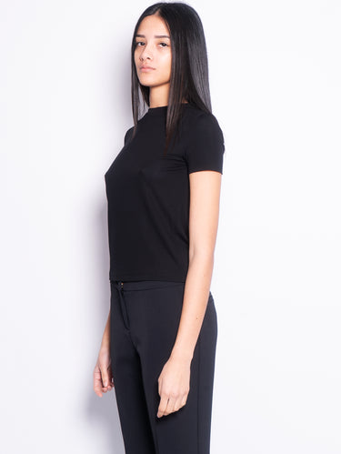 T-shirt met Korte Mouwen Interlock Zwart