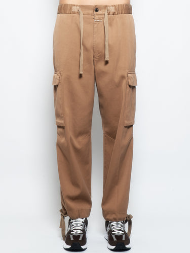 CLOSED-Pantaloni Cargo con Coulisse Marrone-TRYME Shop